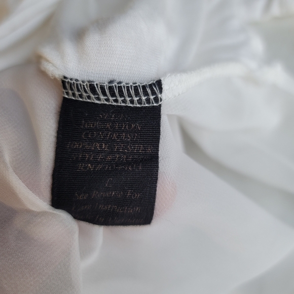 Mine Women's Long Sleeve Blouse Button Down Shirt Top Pockets Size L Solid White - Picture 6 of 9